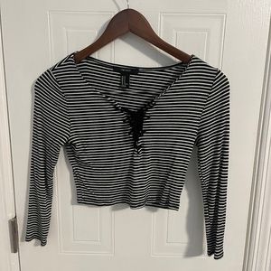 Pinstripe Crop Top